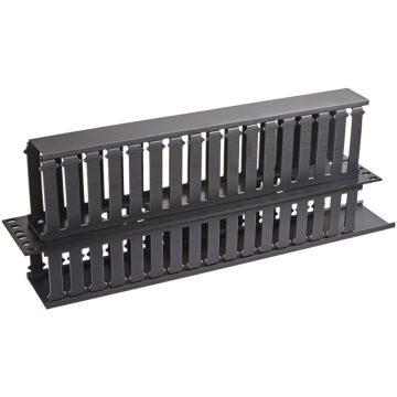 2u 19" Plastic Dual-Sided Rack Mount Horizontal Cable Manager